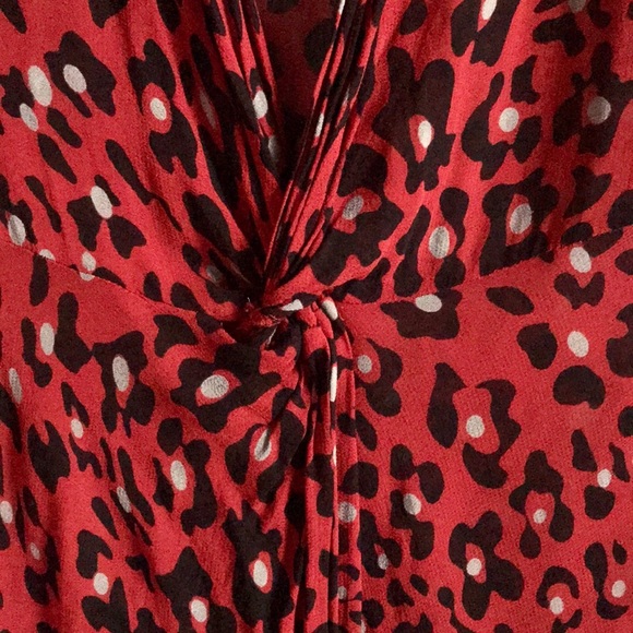 Zara Red Animal Print Flowy Cover Up - Picture 6 of 8